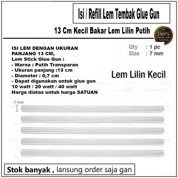 LM13- Isi Lem Refil Tembak Glue Gun Kecil Lem Lilin Bakar 13 CM