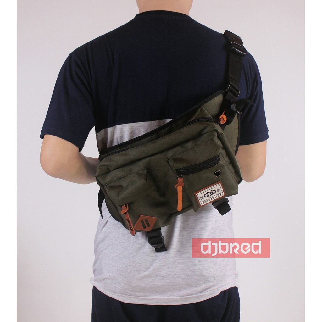 Tas Slingbag Original Djavu Branded DJEBRED - Hijau Army