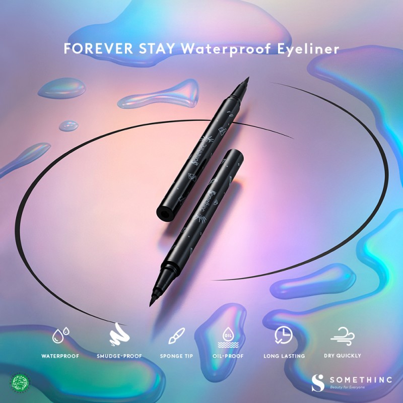 BPOM SOMETHINC FOREVER STAY Waterproof Liquid Eyeliner Oil-Proof - Eyeliner Anti Air Anti Minyak