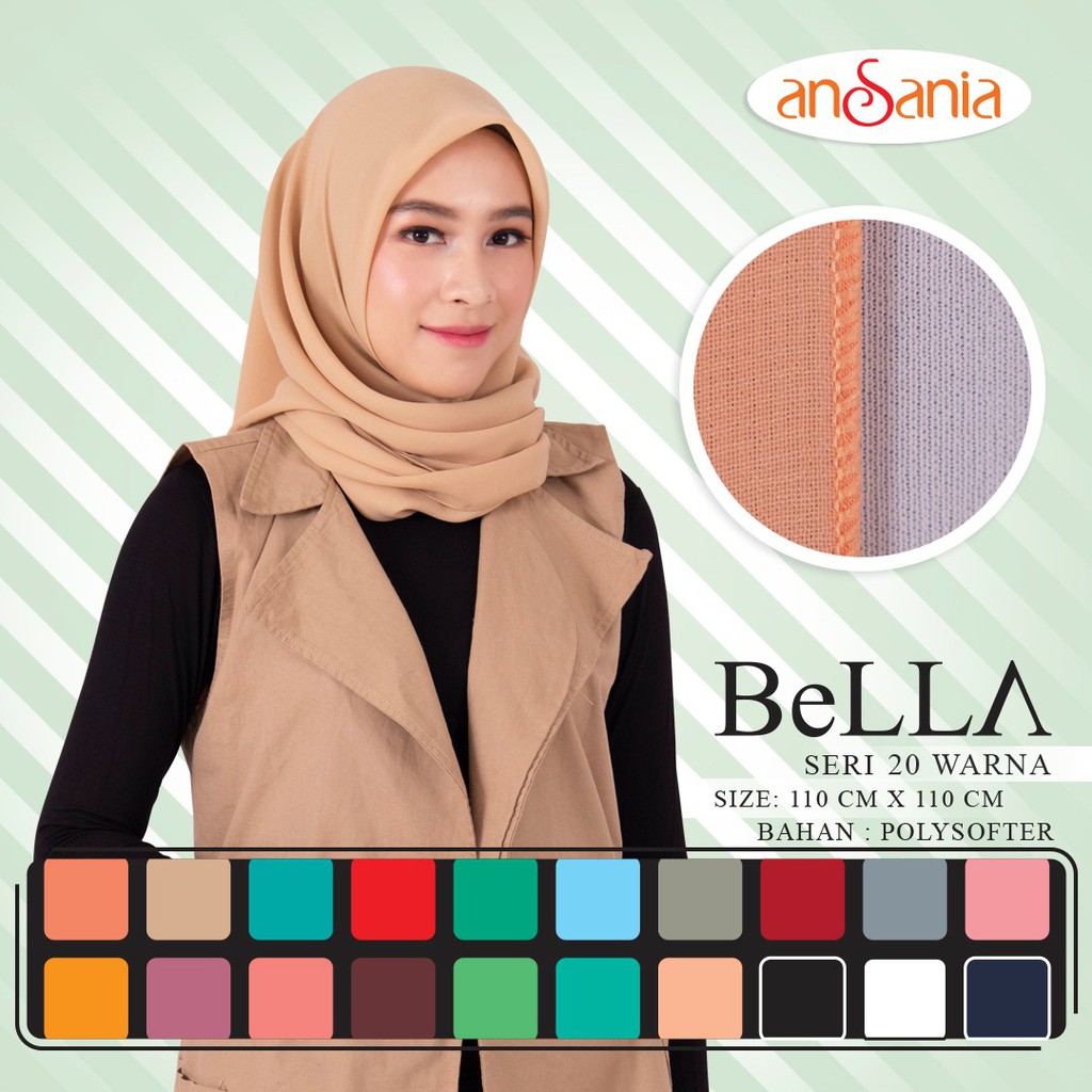 Jilbab Segi Empat Mutiara Plain Segiempat Pearly Pollycotton