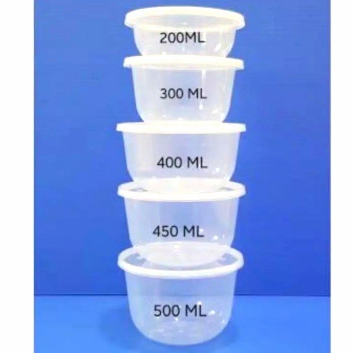 GHM THINWALL BOWL 300 ml 300ml CUP + TUTUP MANGKOK PLASTIK BULAT 25 PC