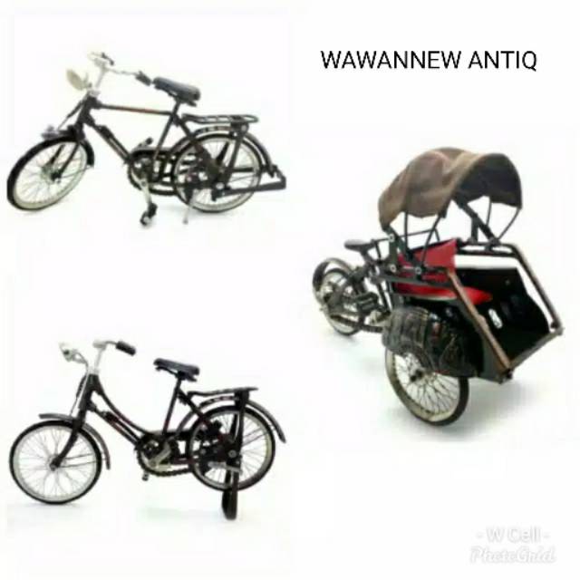 TERMURAH Paket Miniatur Becak Jogja Sepeda 2 Antik Murah