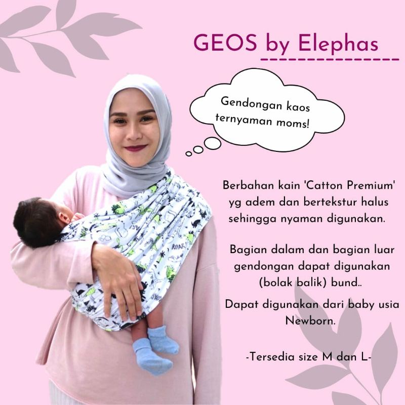 Geos Elephas Gendongan Kaos Elephas Gendongan samping Pouch