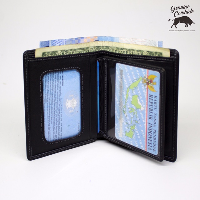 Dompet Kulit Asli - Bifold Wallet Model Tegak - Dompet Pria