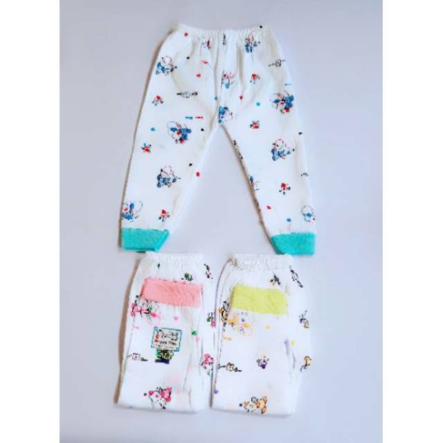 12pcs Celana Bayi SUNJOLY Panjang Buka Kaki Putih Warna | Celana Anak Sun Joly Pakaian Baby | Open Sorx Grosir Lusinan