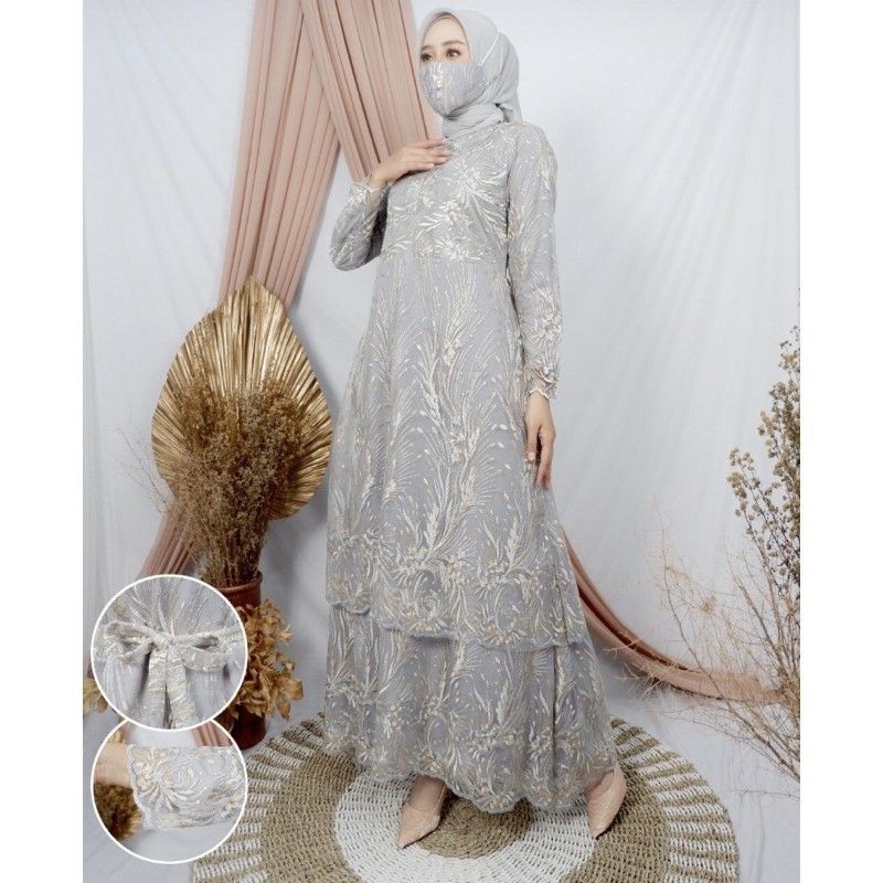 REALPICT GAMIS TINGKAT /GAMIS PESTA MEWAH/GAMIS MODERN/DRESS KEBAYA/BY ALETA