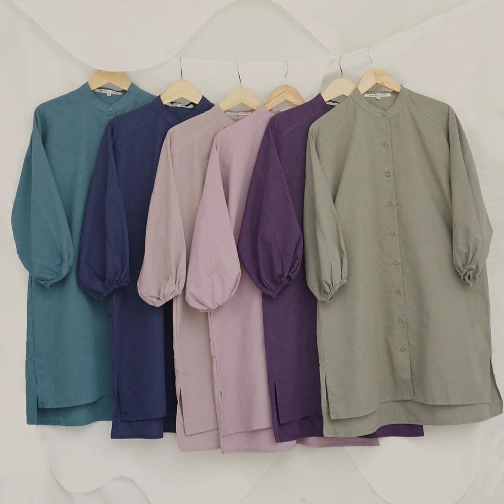 MAYRA TUNIK TUNIC BLUEMOON SALVIA PEONY JADE M L XL XXL HEAVEN LIGHTS BLOUSE HL READYSTOCK FREEBOOK