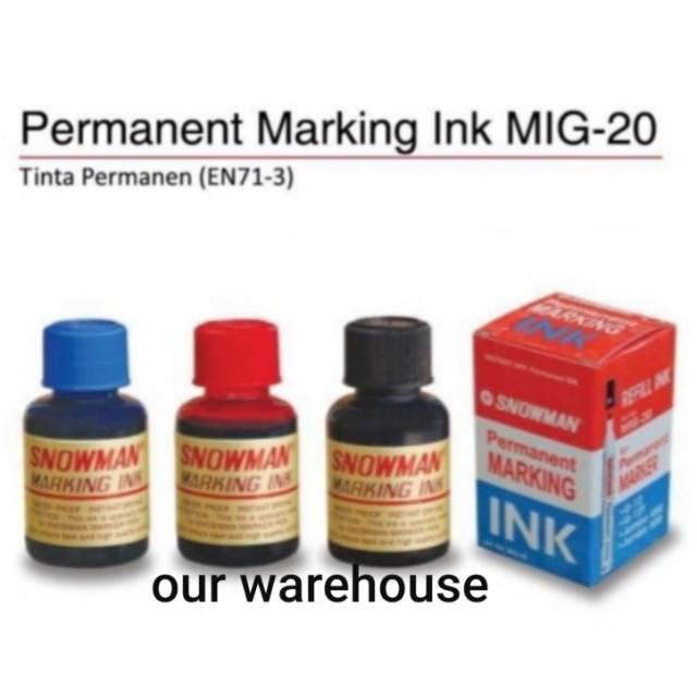 

ISI REFILL SPIDOL PERMANENT SNOWMAN G 12 HITAM BIRU MERAH
