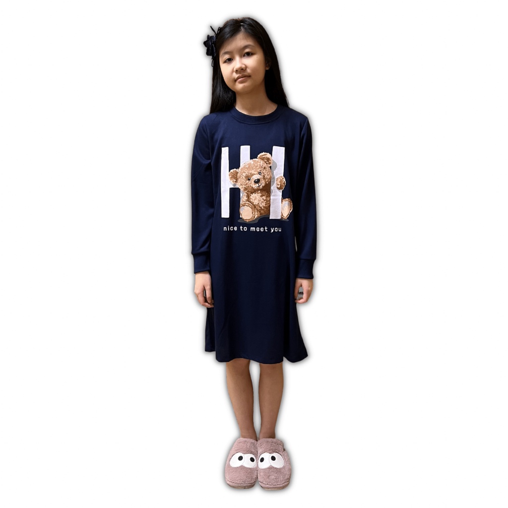 Daster Dress Tunik Anak Perempuan Lengan Panjang Umur 5-16 Tahun