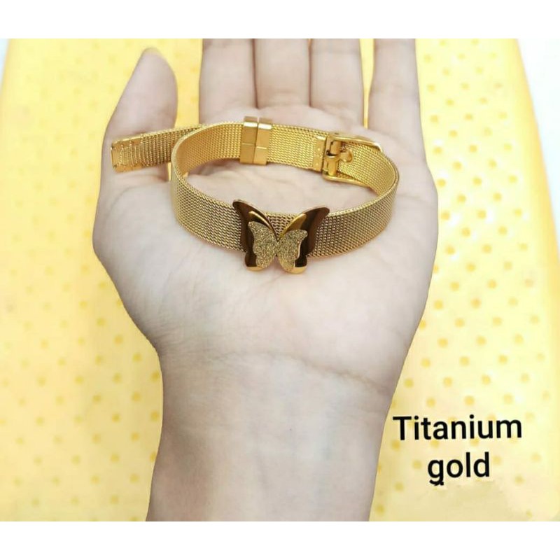 Impor Bestseller Gelang Sabuk kupu-kupu Gelang Rantai Padat Kupu-kupu gold Rosegold silver Antikarat