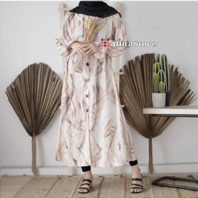 LYNETTE DRESS / LONG CARDI / OUTER / DRESS MURAH / DRESS MOTIF / BISA COD