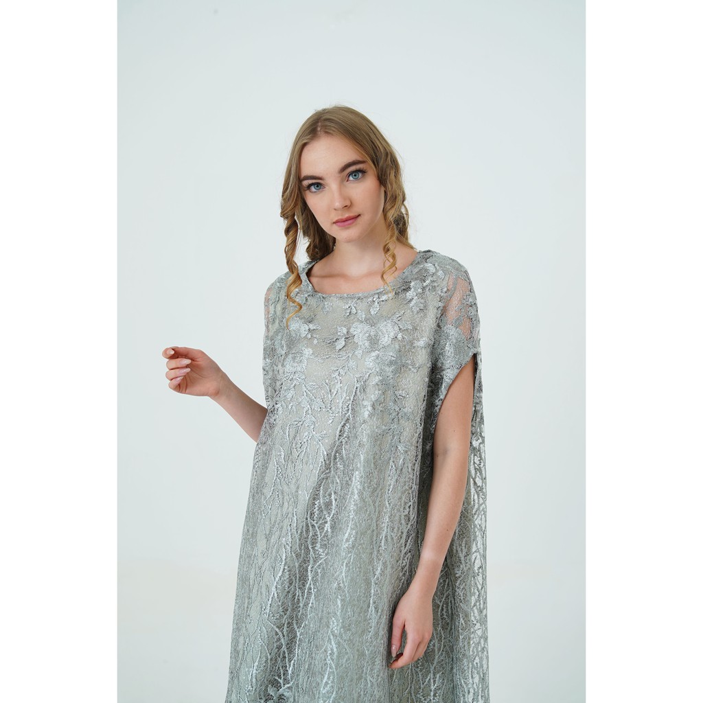 ICONS SEQUINED EMB CAPE KAFTAN LEBARAN MODERN MEWAH FASHION WANITA MUSLIM TNIC0554BB/0421