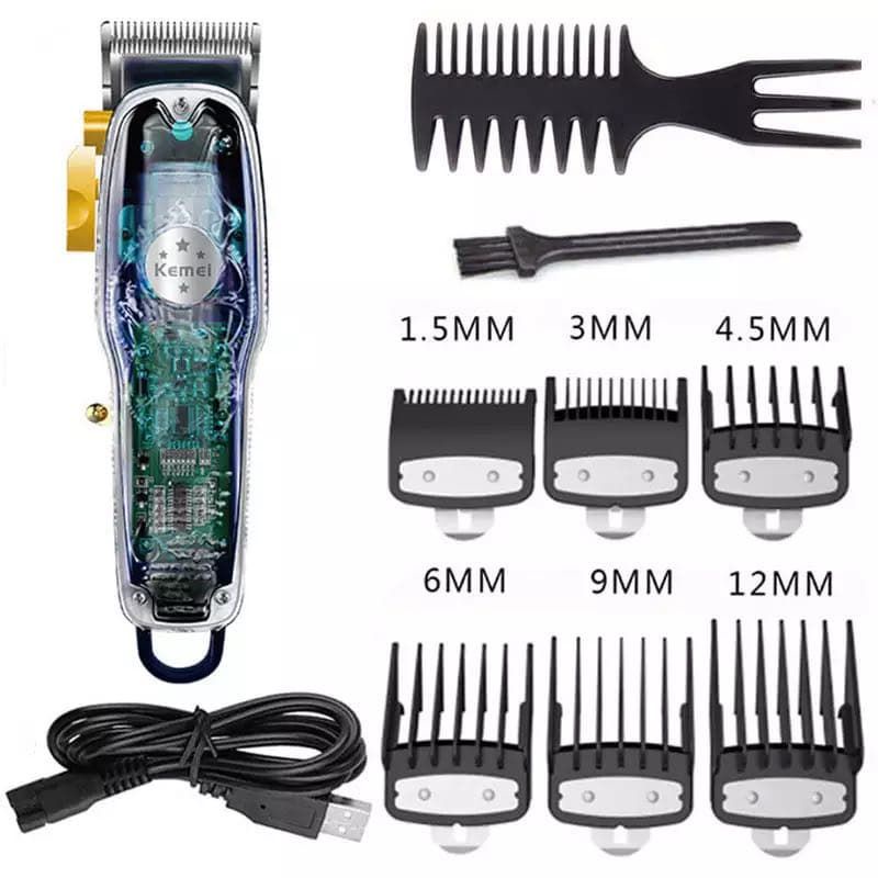 Kemei KM 2707 PG Alat Cukur Rambut Transparant Hair Clipper Cukuran