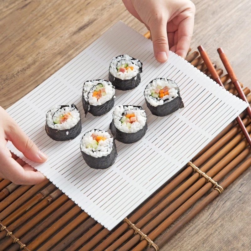 Diy Sushi Roller/Tikar Penggulung Sushi Portable Washable/Reusable Sushi Cake Roll Pad/Cetakan Pembuat Nasi Gulung Anti Lembab/Cooking Making Non Stick Press Bento Tool