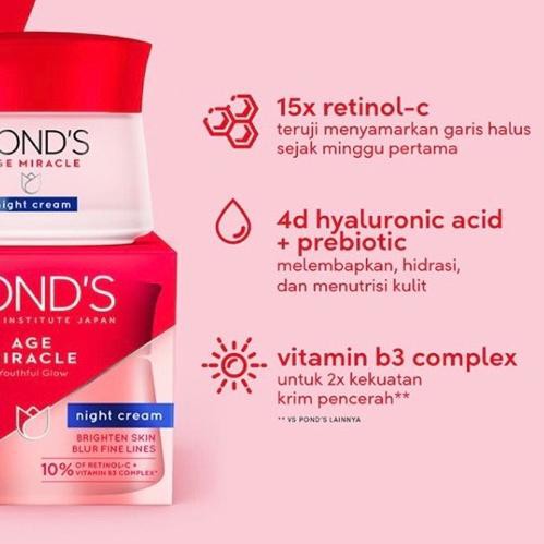 ♚ Ponds age miracle day night whip cream SPF 18 serum krim wajah pagi malam anti aging Pond's ❄