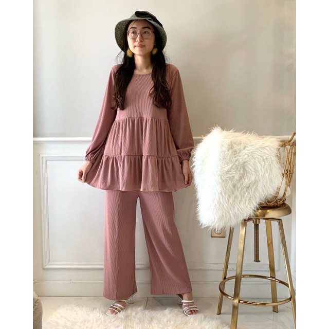 Moris Set / Setelan Rajut / Oneset Knit