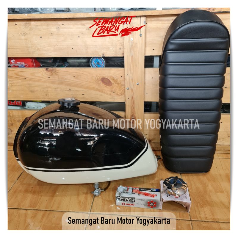 Tangki custom premium plus jok japstyle untuk motor megapro, thunder, scorpio Megapro Primus TENK TA
