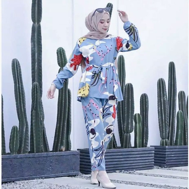 [COD] ONE SET RAYON KAKTUS HOMEYDRESS - Piyama setelan JUMBO BUSUI