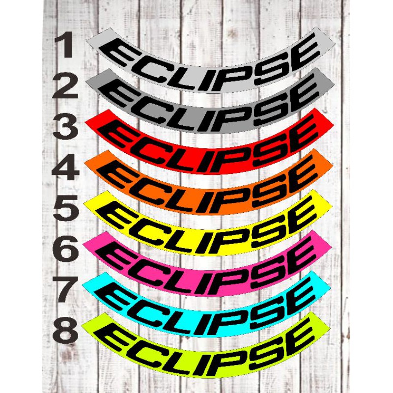 stiker decal velg rim sepeda lipat folding Seli eclipse ring 20 lebar 3 cm