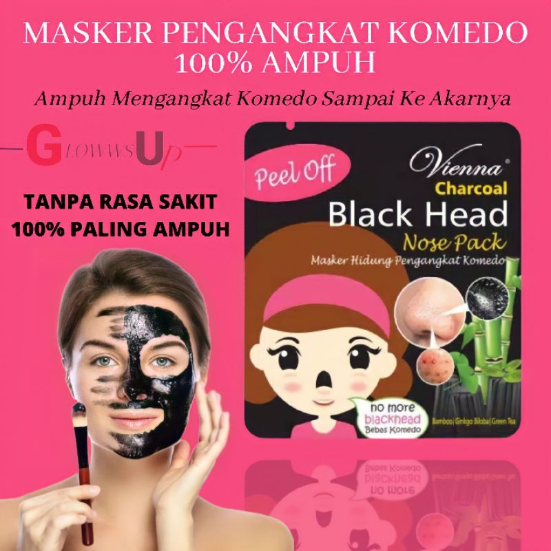 MASKER KOMEDO VIENNA CHARCOAL BLACK HEAD NOSE PACK PEEL OFF - MASKER HIDUNG KOMEDO