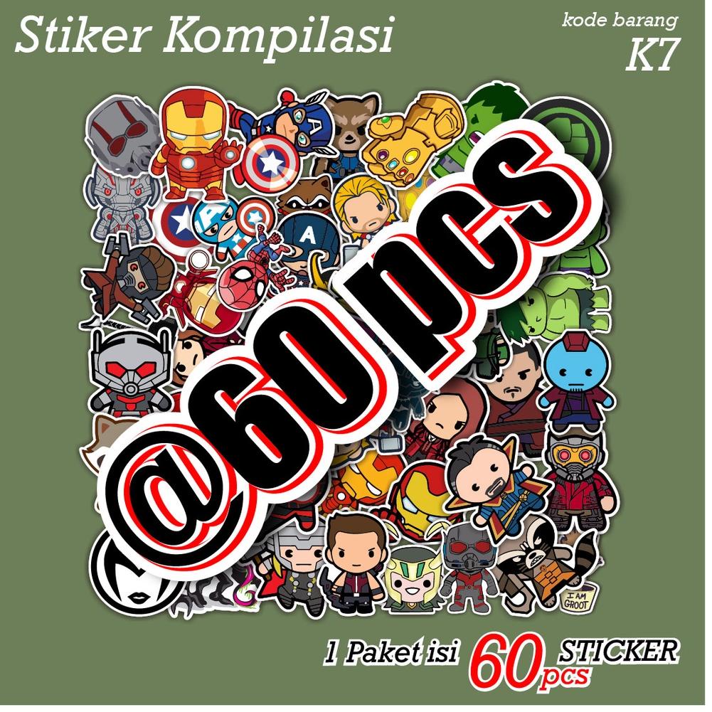 

[PROMO GQS66] [ MAC ] 60 PCS STICKER SUPERHERO SUPERMAN HULK KAPTEN AMERIKA THOR LUCU AESTHETIC ANTI AIR UNTUK LAPTOP CASE TUMBLER KOPER HP - K7 Terlaku.