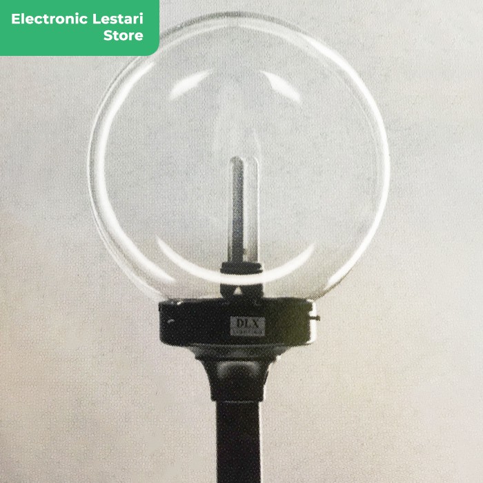 Lampu Taman Pilar Outdoor Bulat Bening 30 cm