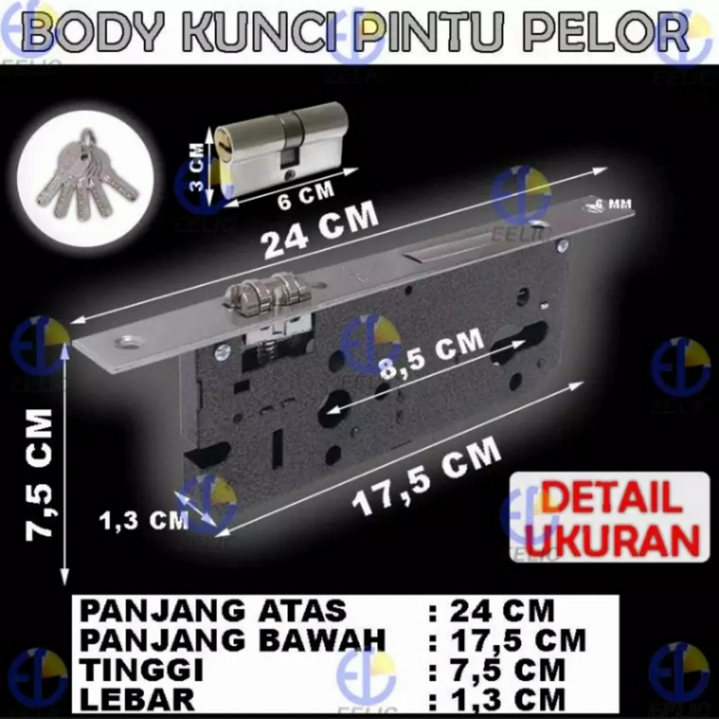 body kunci pelor kuci pintu kuputarung