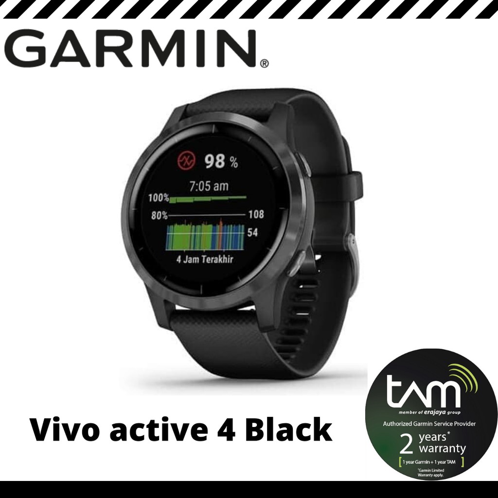 Garmin Vivoactive 4 GPS Wi-Fi Shadow Black SEA - Garansi TAM 2 Tahun