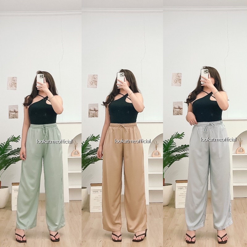 Lookatmeofficial • Celana Kulot Rayon Premium Yeona Loose Pants