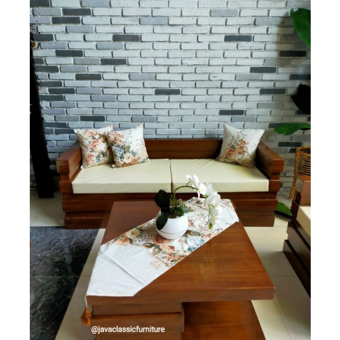 1 SET KURSI RUANG TAMU BOX MINIMALIS KAYU JATI GRADE A 211 DAN MEJA FREE DUDUKAN SOFA BUSA JOK WARNA NATURAL FURNITURE JEPARA-6