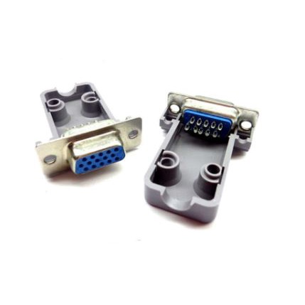 Connector Vga 15 pin female female HD 720p solder with cover - Konektor d-sub db15 f-f