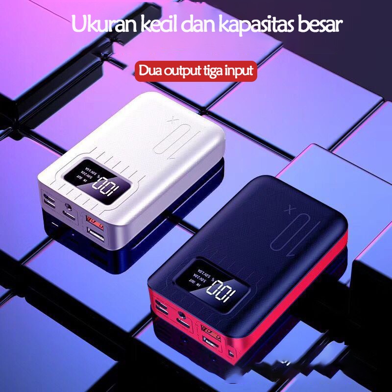 Powerbank 10000 mAh Power Bank Fast Charging Murah Mini LCD with Kabel Data lightning Type C Micro USB Powerbank 175