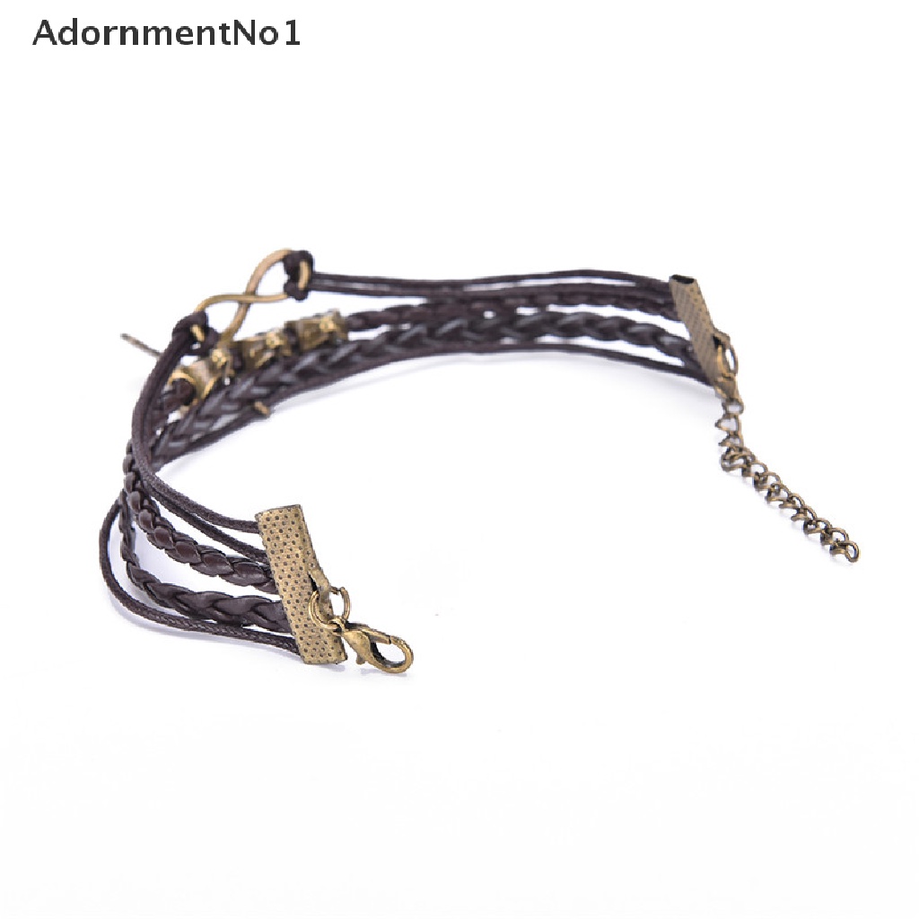 (AdornmentNo1) Gelang Tangan Kulit Vintage Gaya Punk Motif Gitar / Not Musik / Infinity Untuk Perhiasan Wanita