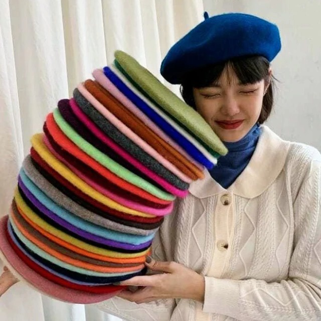 Topi Wanita Korea Kekinian Fashion Baret Cap Girl Wool TERBARU K1