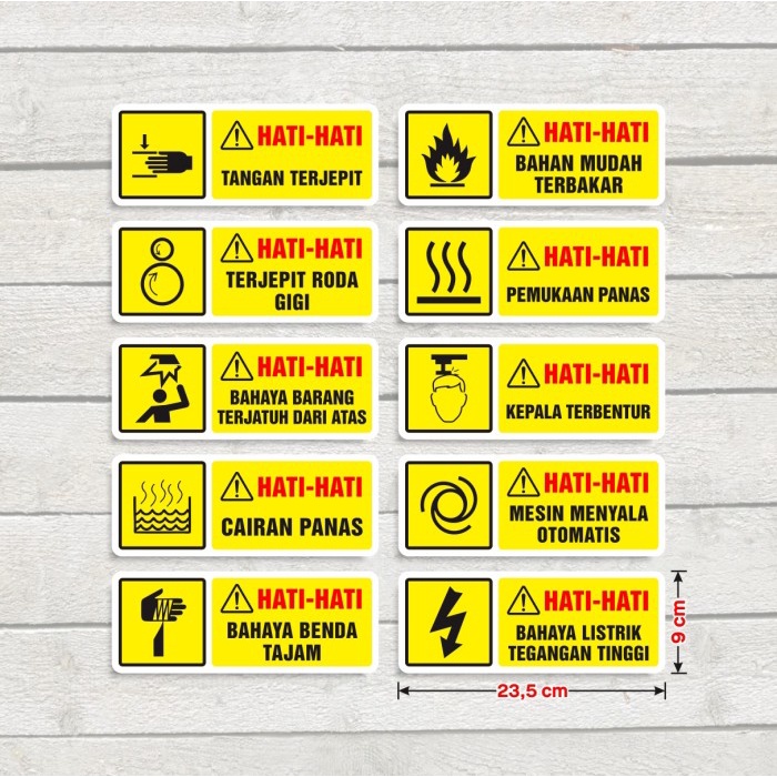 

Sticker K3 Keselamatan dan Kesehatan Kerja Stiker Hati-hati 23,5 x 9 cm
