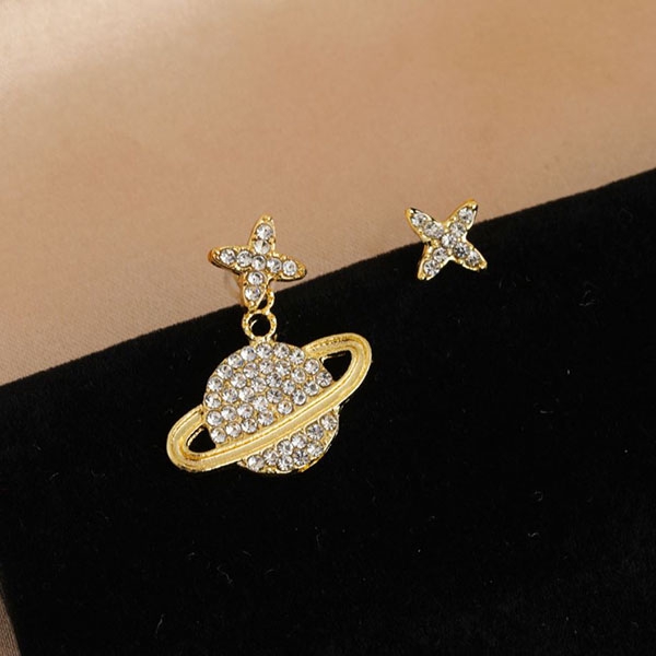 anting asimetris golden planet asymmetric earrings (1H4) jan226