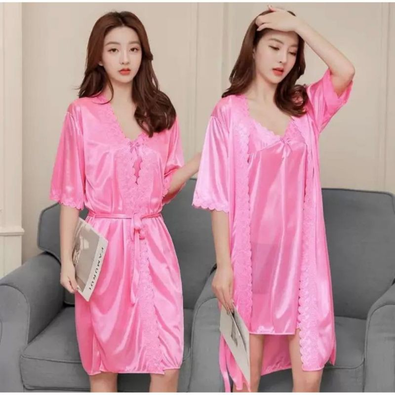 LoverFashion Kimono Lingerie 2in1 Luar Dalam Pisah