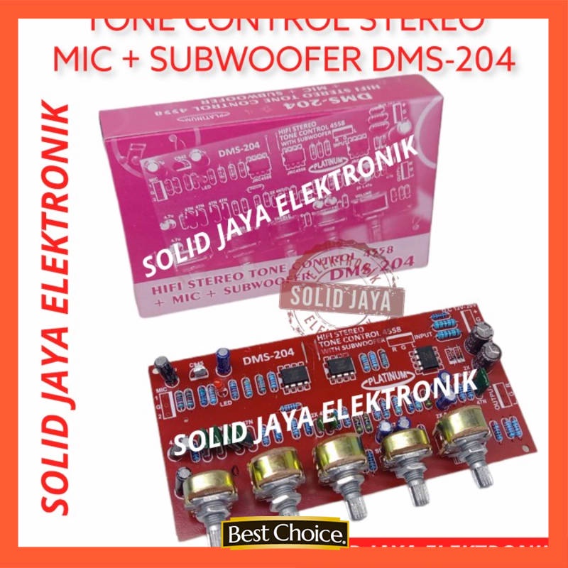 KIT TONE CONTROL STEREO PLUS MIC SUBWOOFER SUB DMS204 DMS-204 PLATINUM
