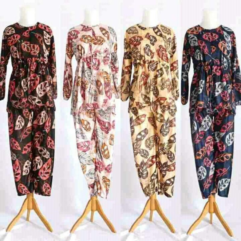 Terbaru set celana motif janda bolong // setelan terlaris motif janbol (janda bolong)