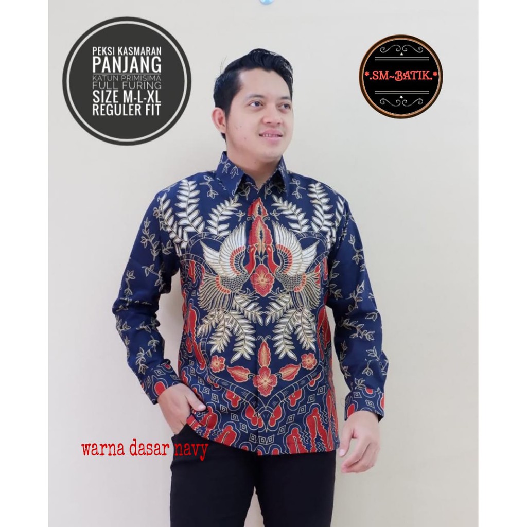 Atasan kemeja batik sragenan katun pria kemeja cowok batik pria modern PEKSI KASMARAN