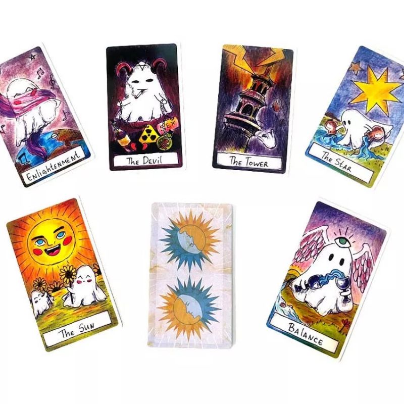 Cute Ghost Tarot 12x7cm include guide paper