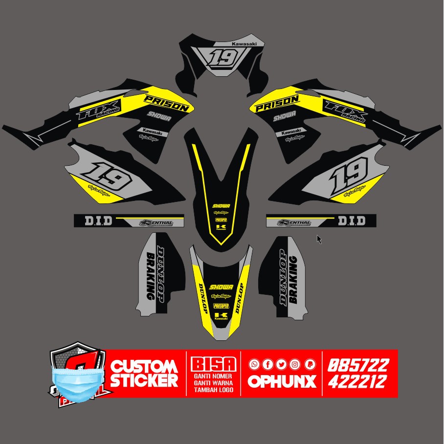 CRF STIKERCUSTOM FULL BODY DECAL STICKER STRIPING CRF