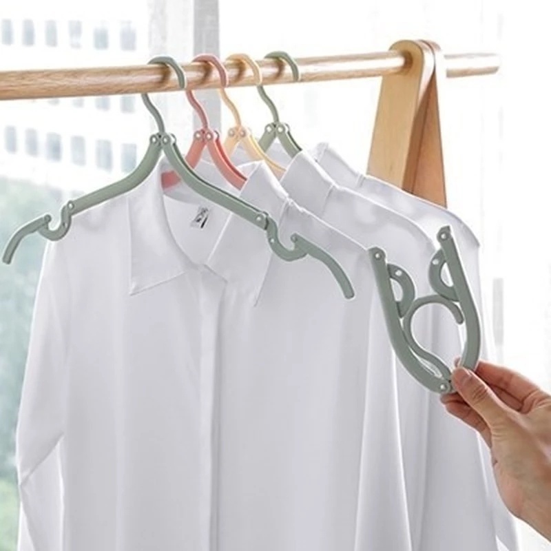 Rak Hanger Pakaian Model Portable, Anti-Selip, Dapat Dilipat, Bahan Plastik