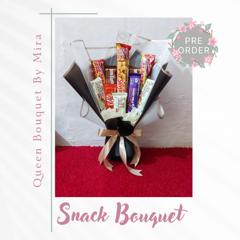 

snack bouquet, chocolate bouquet, bouquet makanan