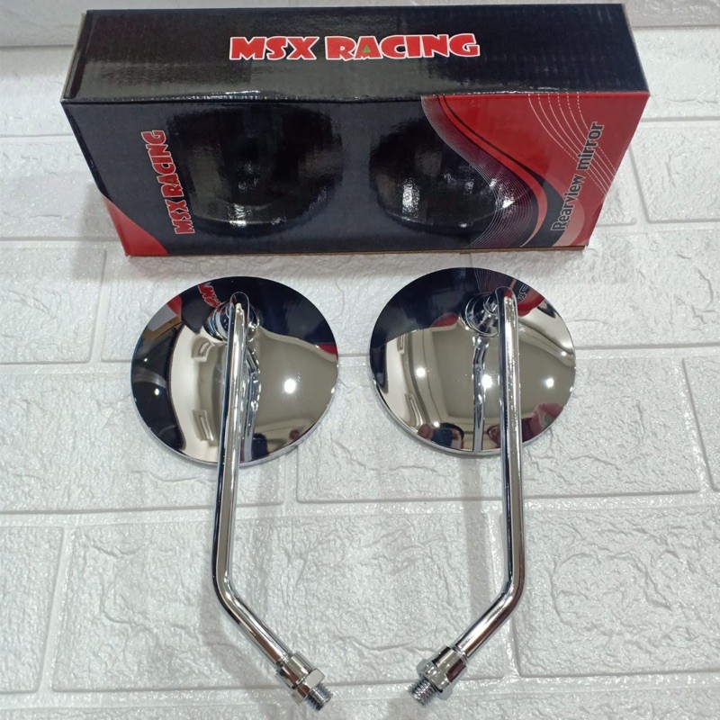 Kaca Spion Tipe Vespa Model Reto Classic Bulat Full Crom Drat Yamaha Honda c50 c70 c90 Chrome Cb Japstyle Tangkai Tiang Panjang pendek Crome Universal Motor Mio fino beat scoopy vario ninja r rr nmax pcx adv aerox Cbr150r  satria fu zx10r r15 r25 Jupiter