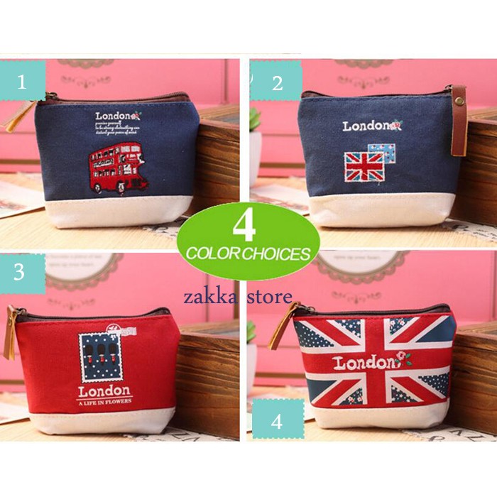 Tas Coin Bag Tas Zakka England Style Dompet Mini Bag