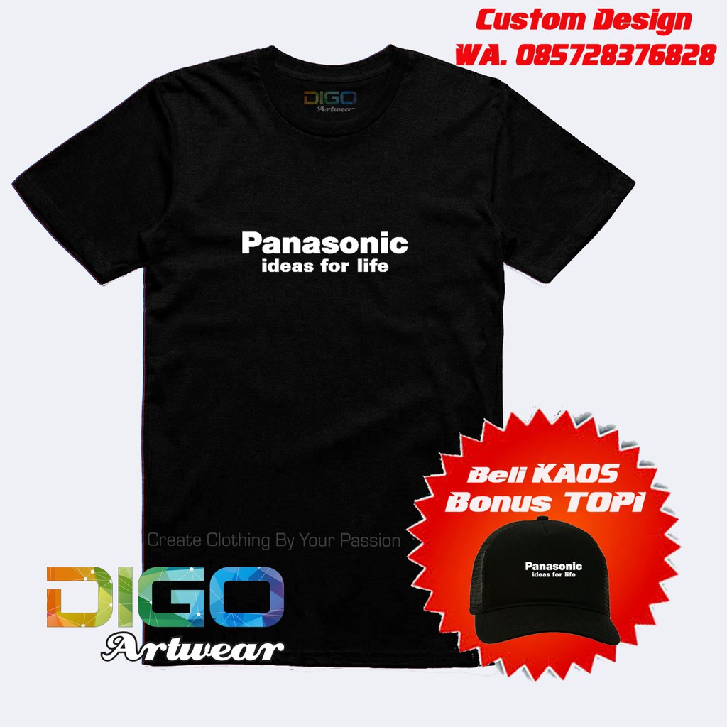 (NEW)  kaos distro panasonic Bonus topi exclusif -MD Cloth