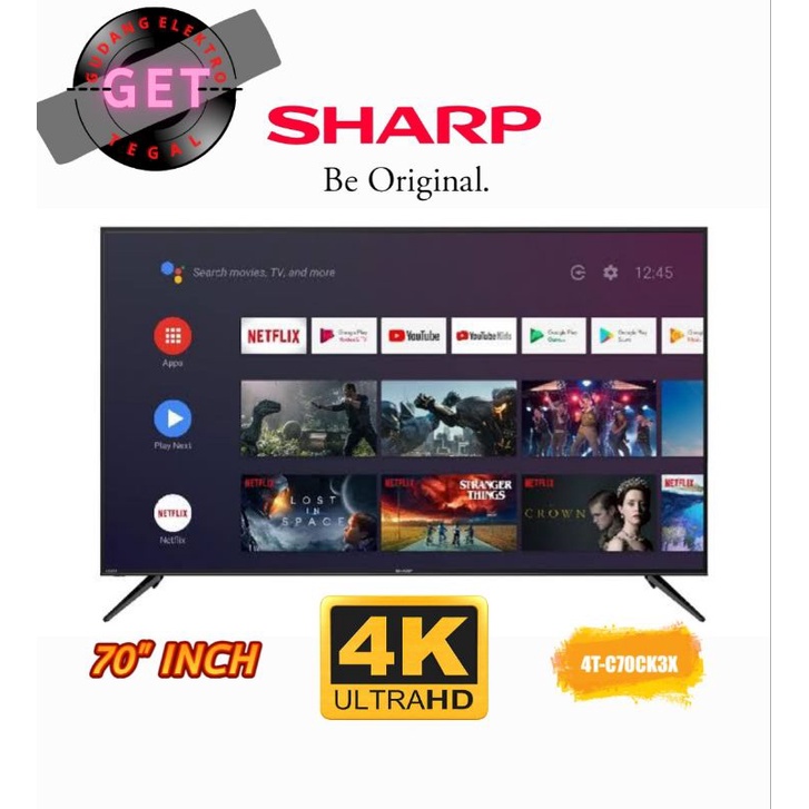 ANDROID ULTRA HD TV SHARP 70 INCH [ANDROID 4K] ~ 4T-C70CK3X (KOTA TEGAL)