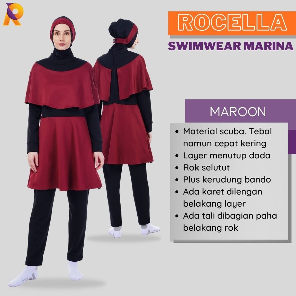 (TERBARU) Baju Renang Muslimah - Swimwear Muslimah - Pakaian Renang Muslimah - Swimwear Marina Greysia