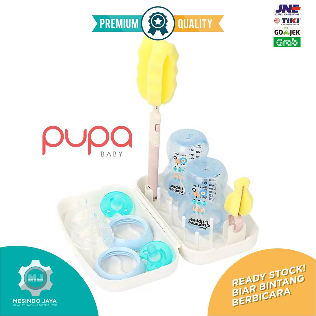 Travel Drying Rack Sikat Botol PUPA Pengering Botol Susu Bayi Lengkap!